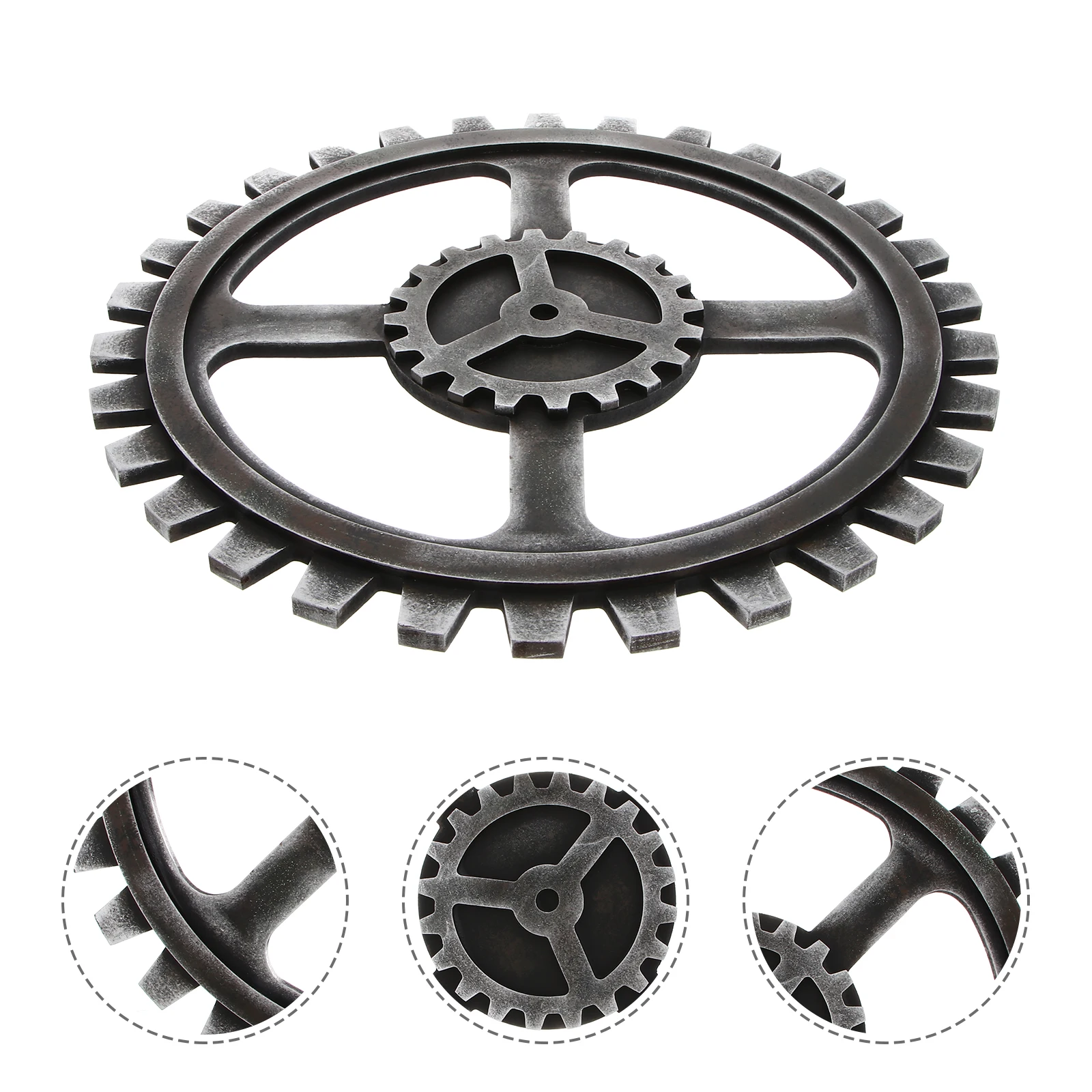 40cm Gear Art Retro Decor Gear Wheel Hanging Decoration Industrial Style Home Bar Cafe Hotel Wooden Wheel Figure
