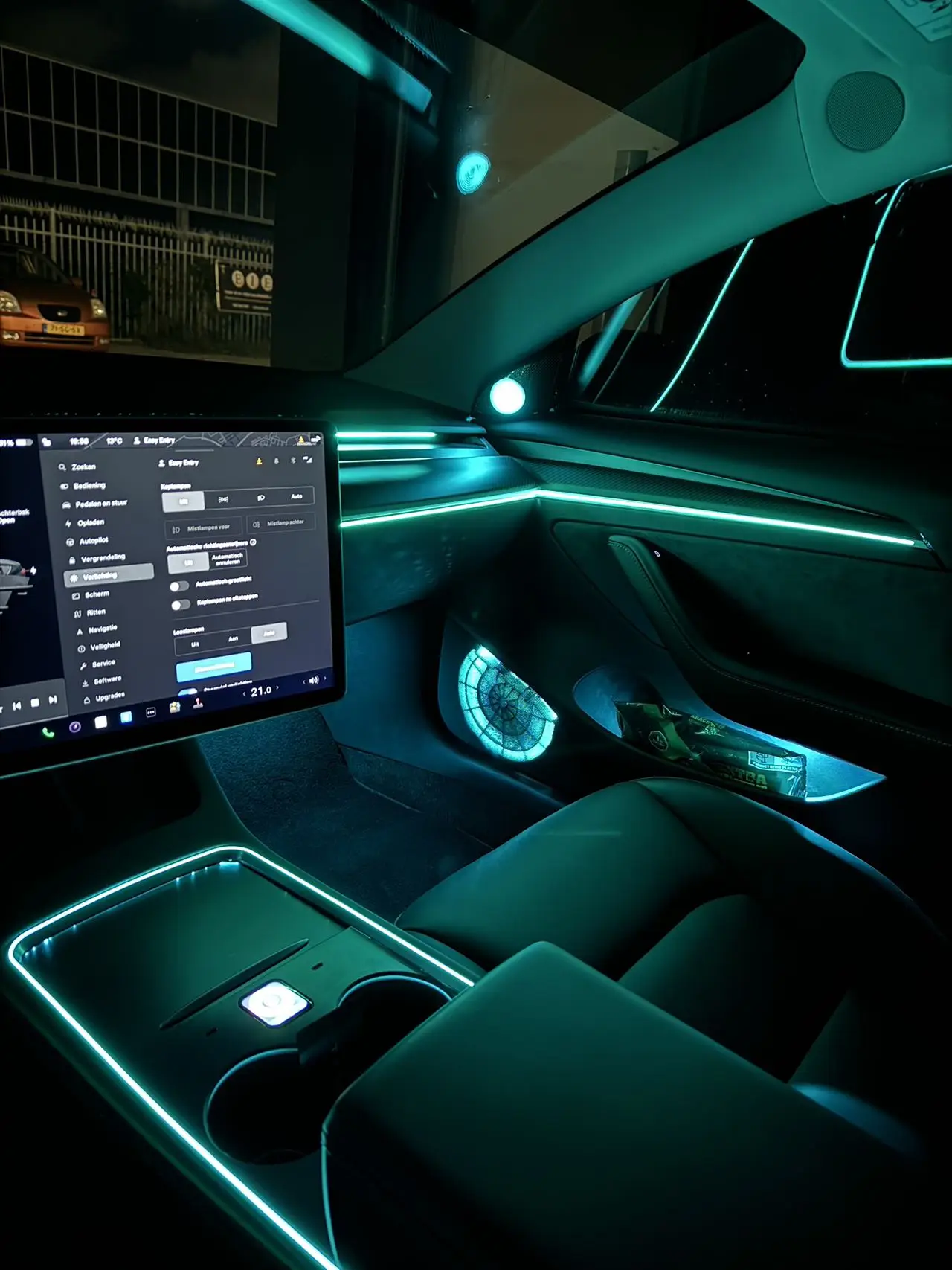 64 Color Car Ambient Light Kit Interior for Tesla Model Y 3 Atmosphere Lamp 2020-2022 Illuminate Light Center Console Touch Pane
