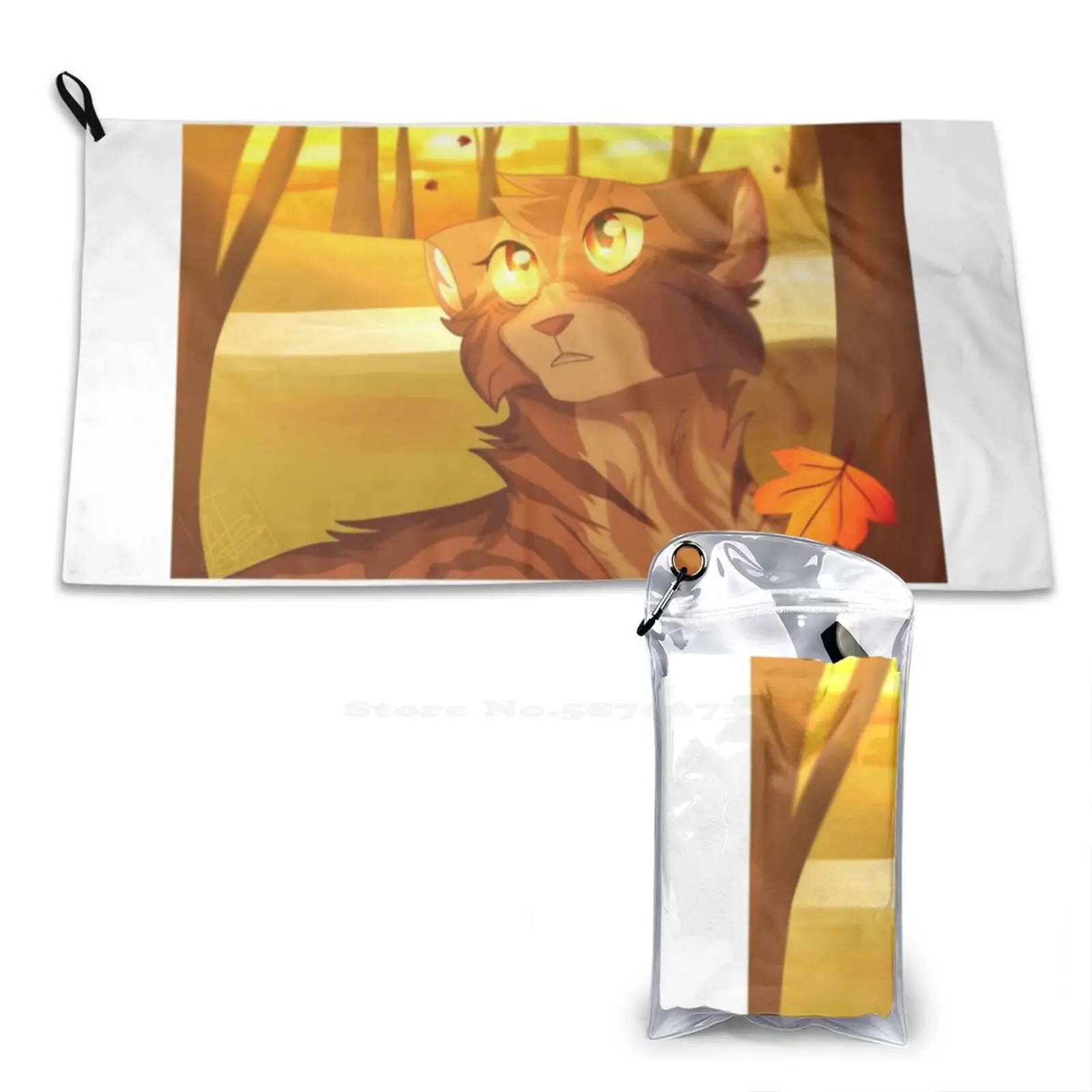 Leafpool Soft Towel Quick Dry Beach Towel Cats Erin Hunter Leafpool Sunset Cinderpelt Medicine Cat Firestar