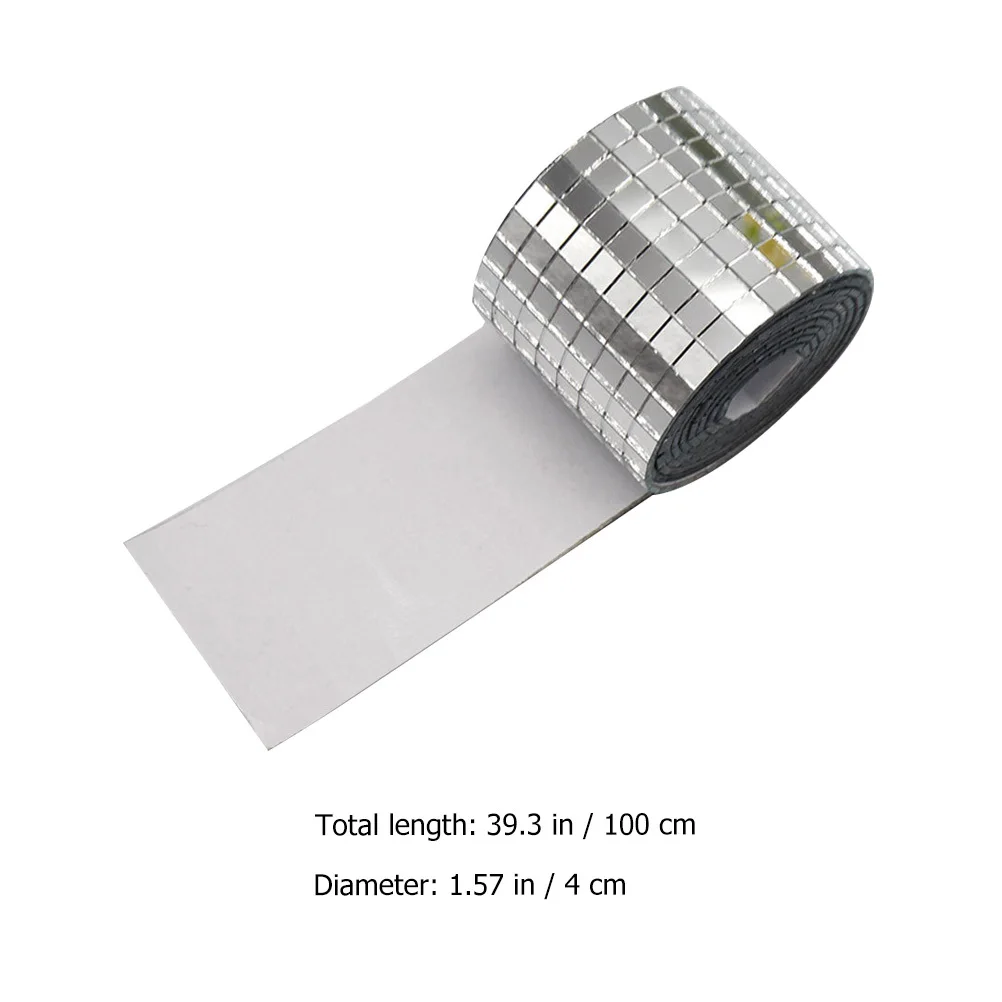 

2 Rolls Mirror Mosaic Tile Stickers Self-Adhesive Removable Decorative Decals for Home Kitchen Bathroom Wall DIY