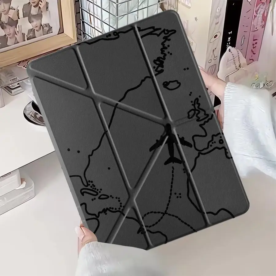 

Чехол-подставка для планшетов (iPad Mini 6, 7, Air 4, 5, M3, M2, 1, 2, M4, 11-дюймовый Pro 11-го, 10-го, 9-го, 8-го, 7-го поколений, 12.9-дюймовый Pro 11-го поколения, 2025) для путешествий на самолете