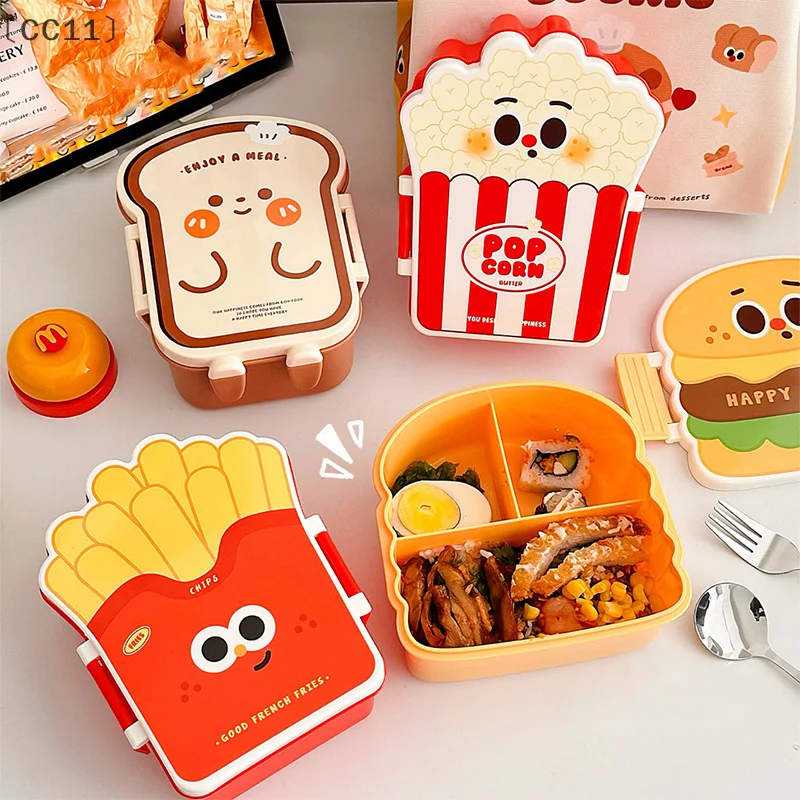 maveraCC11ṁStudent Lunch Box Bento Box Caja para ensalada y frutas con separación y preservación Caja de almuerzo para trabajadores de oficina con vajilla