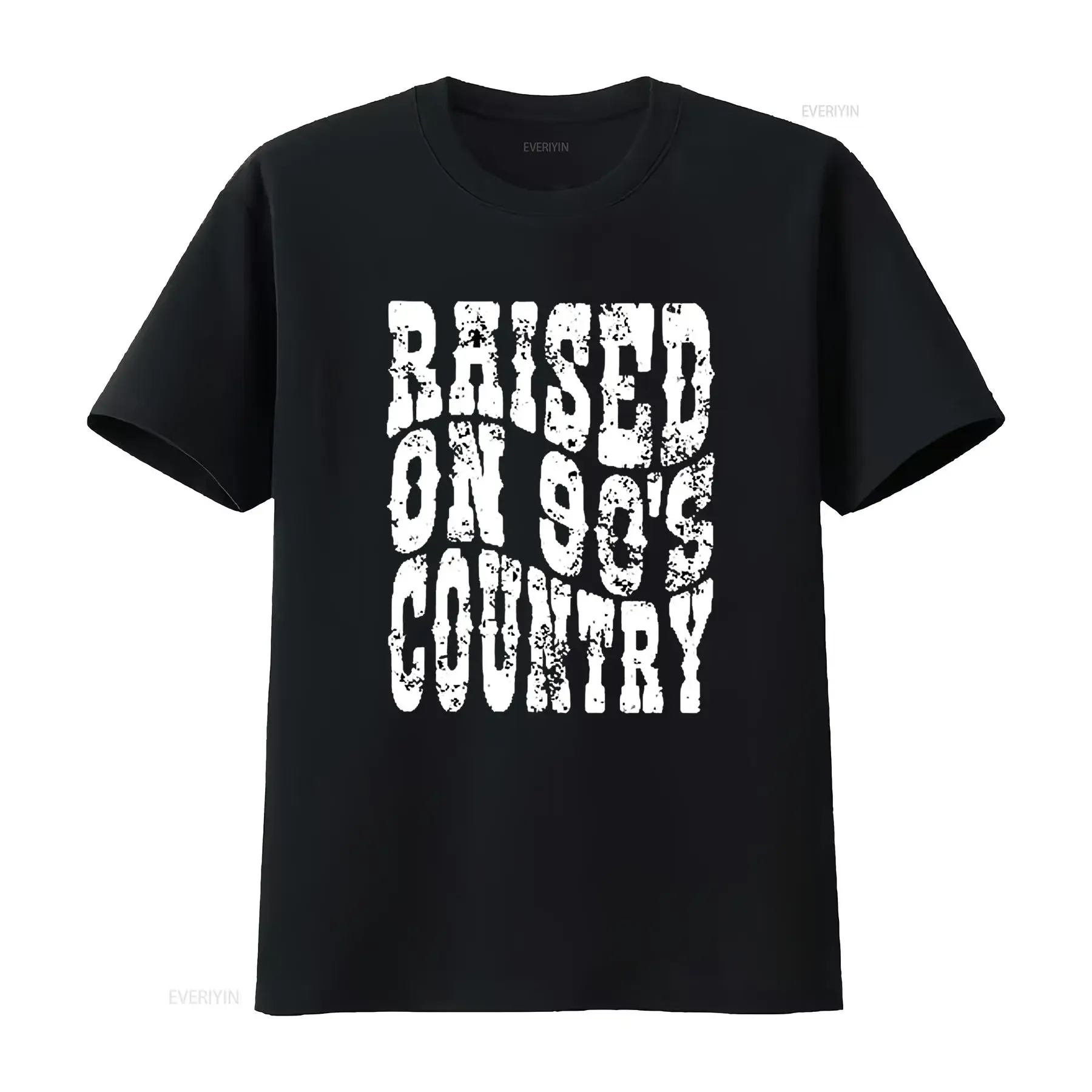 

Raised on 90s Country T Shirt Womens Concert Music Vintage Letter Print Tops vintage Washed Stylish designer clothes Unisex