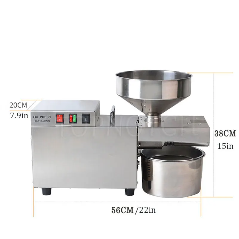 市販のステンレス鋼オイルプレス機,冷圧,亜麻仁油抽出器,家庭用プレス機