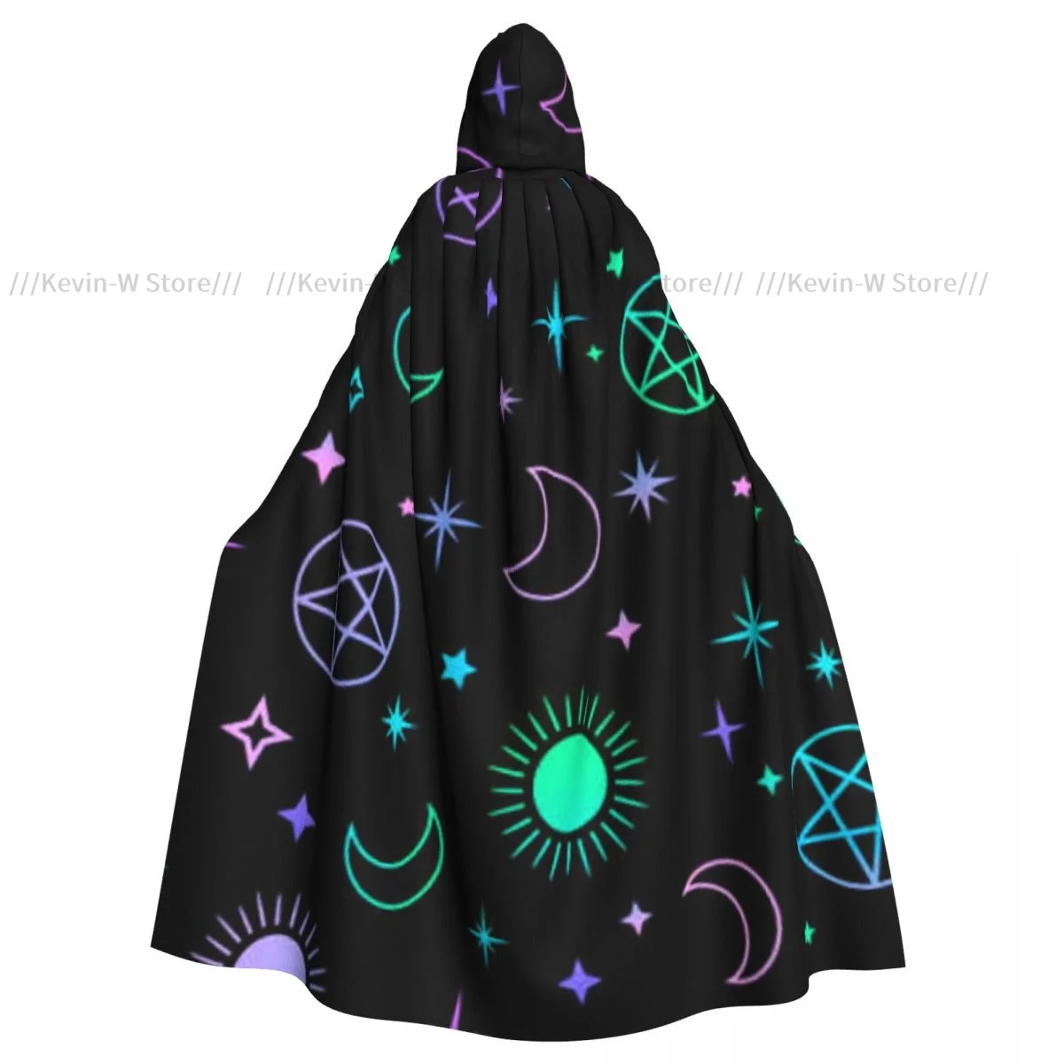 Long Cape Cloak Mystical Esoteric Pattern Hooded Cloak Coat Autumn Hoodies