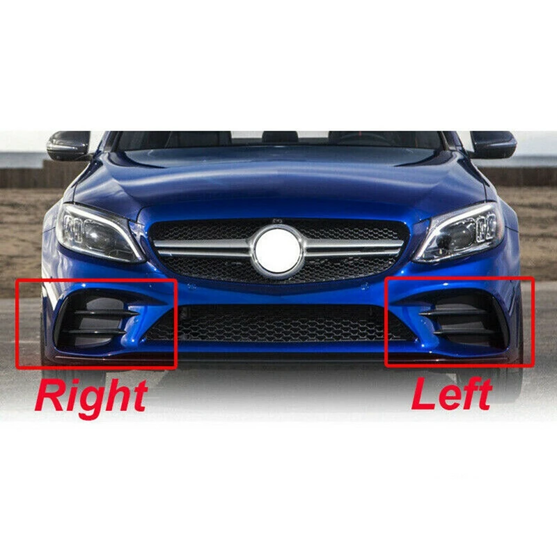 Front Bumper Fog Light Grilles For Mercedes Benz C-Class With 2Pcs Handbrake Auto Cover Trim For -BMW- 5 6 7 Series