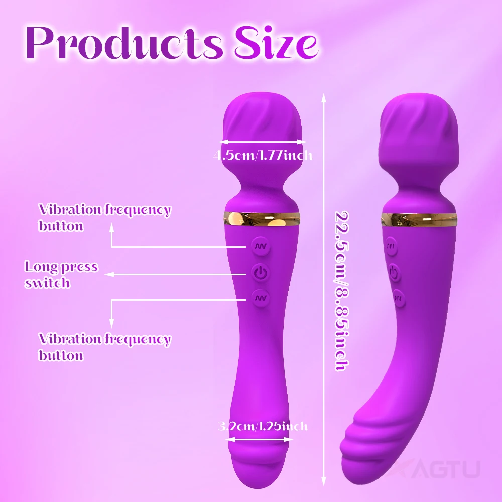 AV Vibrator G Spot Magic Wand Clitoris Stimulator Strong Vibration Powerful Dildos 10 Modes Massager Adult Sex Toys for Woman