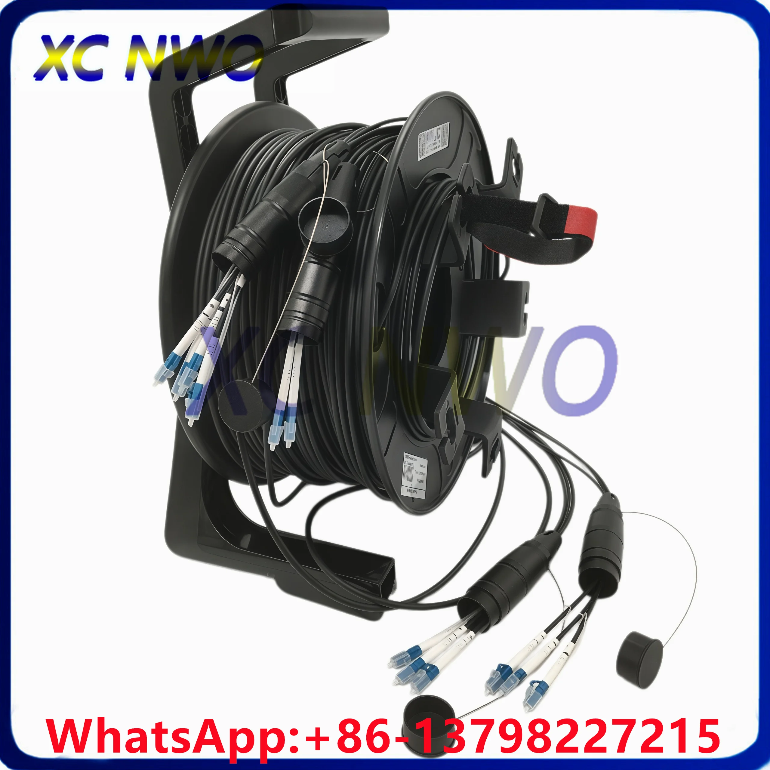 6cores 150M 200M SM G657A1,5.0mm TPU Black Amored Cable,PDLC/UPC(6Core)-PDLC/UPCFiber Armored Fiber Patch Cord With PCD 310 Reel