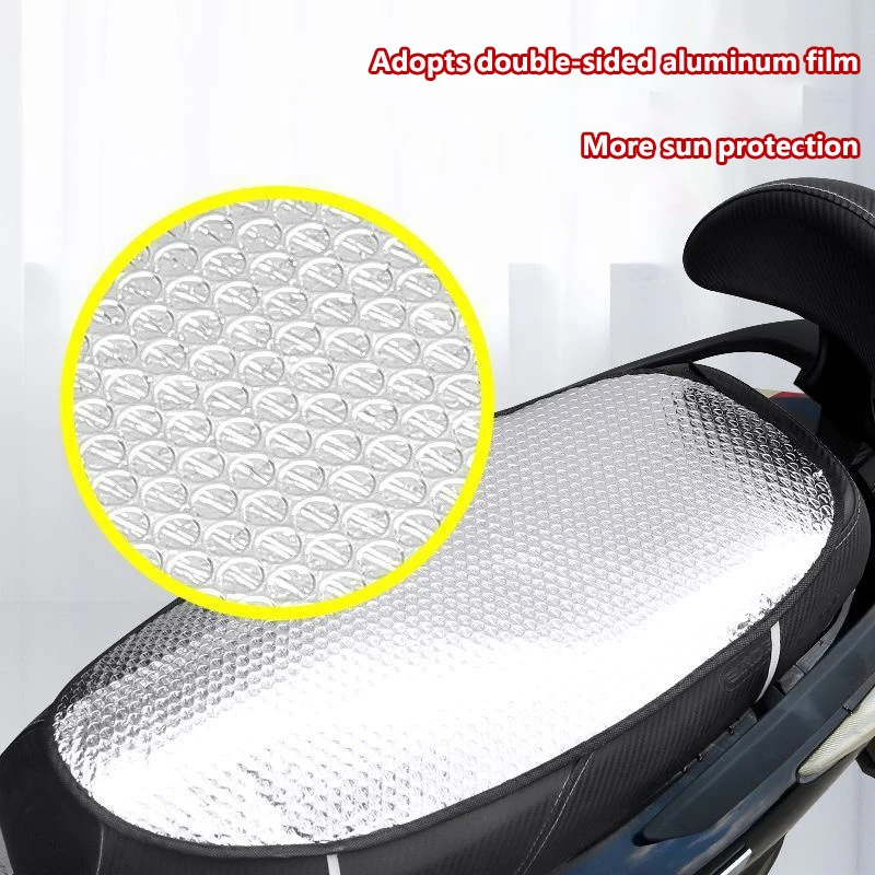 Universal Waterproof Motorcycle Sunscreen Seat Cover Cap Prevent Bask In Seat Scooter Sun Pad Heat Insulation Cushion Protect