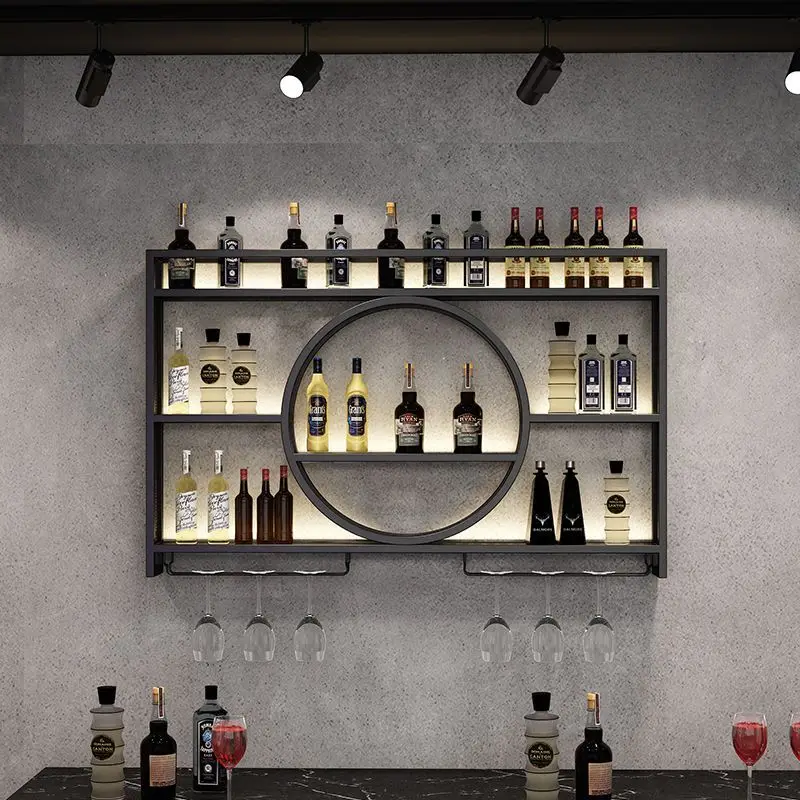 

Corner Wall Mounted Bar Cabinet Salon Commercial Cocktail Storage Wine Cabinets Bottle Shelf Mueble Para Vino Kitchen Furniture