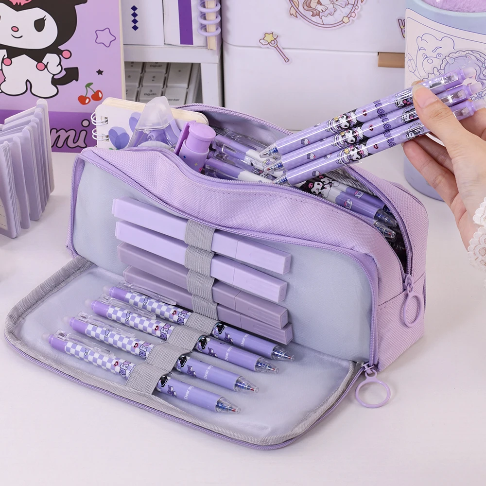 جديد منظم قرطاسية أقلام الحقيبة متعدد الطبقات سعة كبيرة مستحضرات التجميل حقيبة سفر مقلمة لمكتب المدرسة