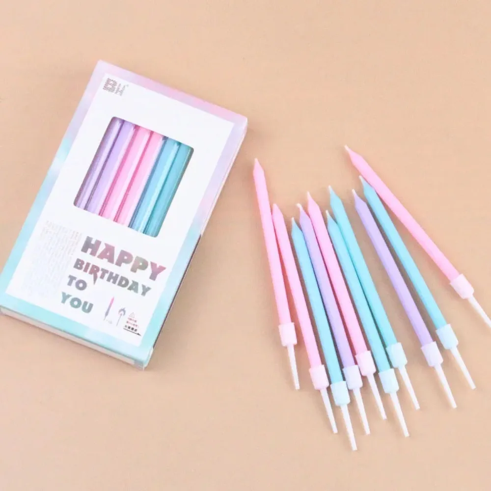 10 ชิ้นยาวเทียนสี Sticks ตกแต่งเทียนวันเกิดเกสต์งานแต่งงานและผู้ถือ Votive Holiday Essentials เทียน