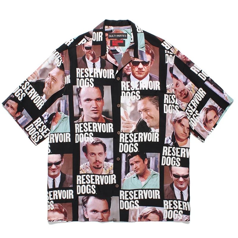 Trend Hip Hop Full Print Poster WACKO MARIA Men's Women's Fashion High-end Hawaii Casual Short Sleeve Shirt