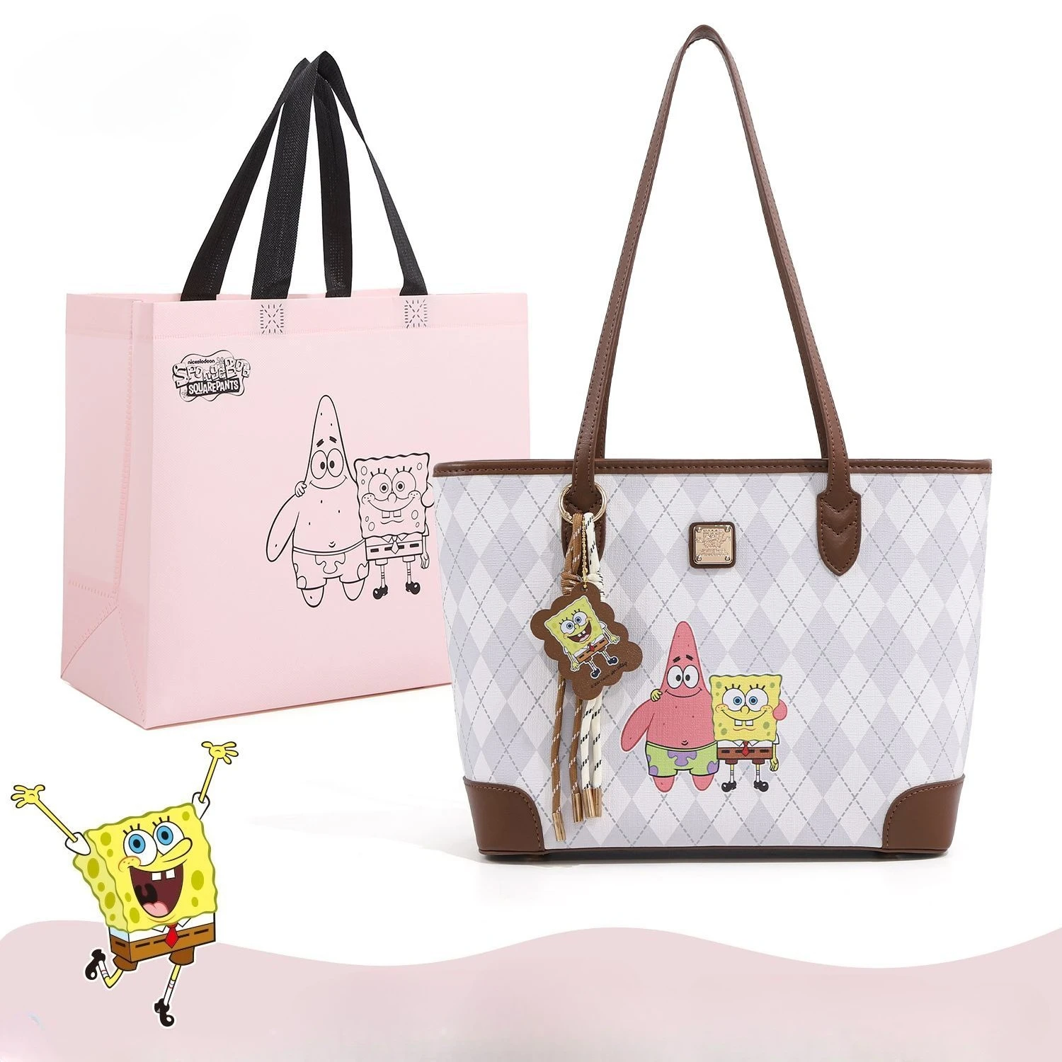 

2026 Fashionable Handbags Women Autumn and Winter Cartoon Embroidered Shoulder Bag Versatile Large capacity tote bag school bag