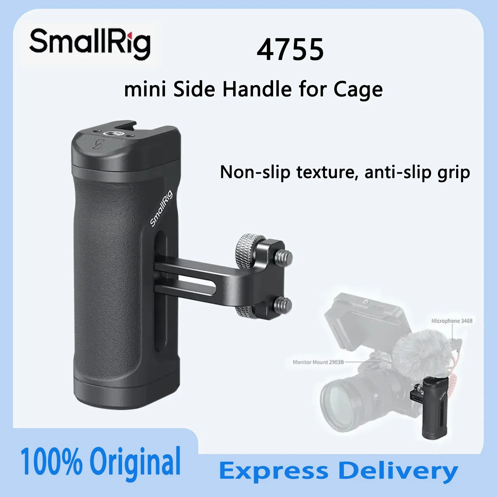 

Original SmallRig 4755 Lightweight Mini Side Handle Ergonomic Design 116g 5kg Load Capacity Threaded Holes Fit