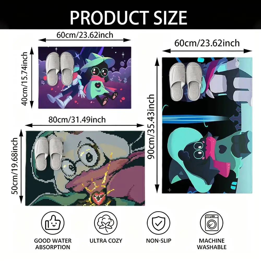 Ralsei D-Deltarune Game Bedroom Decor Carpet  for Living Room Thick Plush Study Floor Mat Home Fluffy Soft Rug