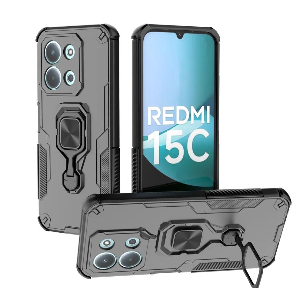 ل Xiaomi Redmi 15C 4G 5G الفاخرة حلقة الغطاء الخلفي حامل درع للصدمات حالة ل Xiaomi Redmi 15C 15 C Redmi15C جراب هاتف #1