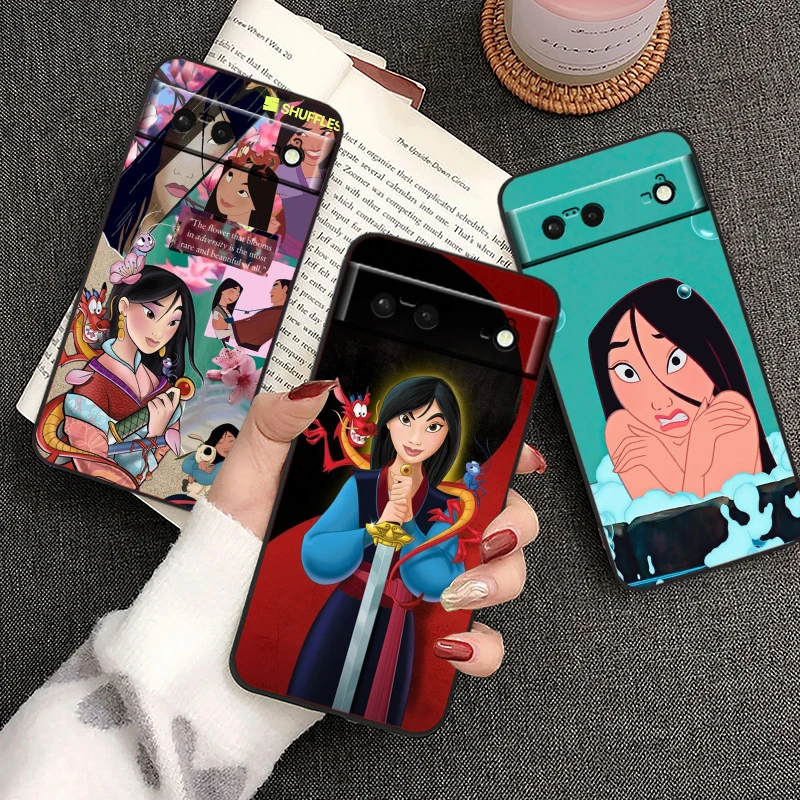 

Disney Mulan Beautiful For Google Pixel 9 8 7A 7 6A 6 5A 5 4 4A XL 5G Black Silicon Shockproof Shell Soft Phone Case