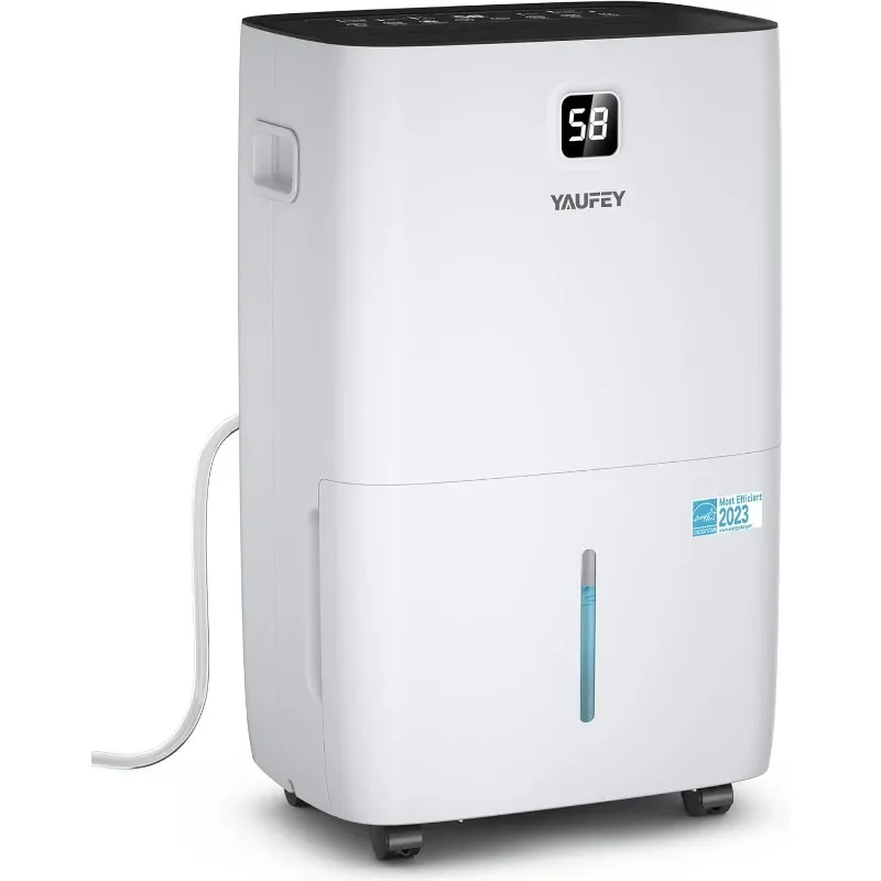 Yaufey 150 Pints Energy Star Dehumidifier for Home, Basement and Large Room up to 7000 Sq. Ft., with Drain Hose, Timer