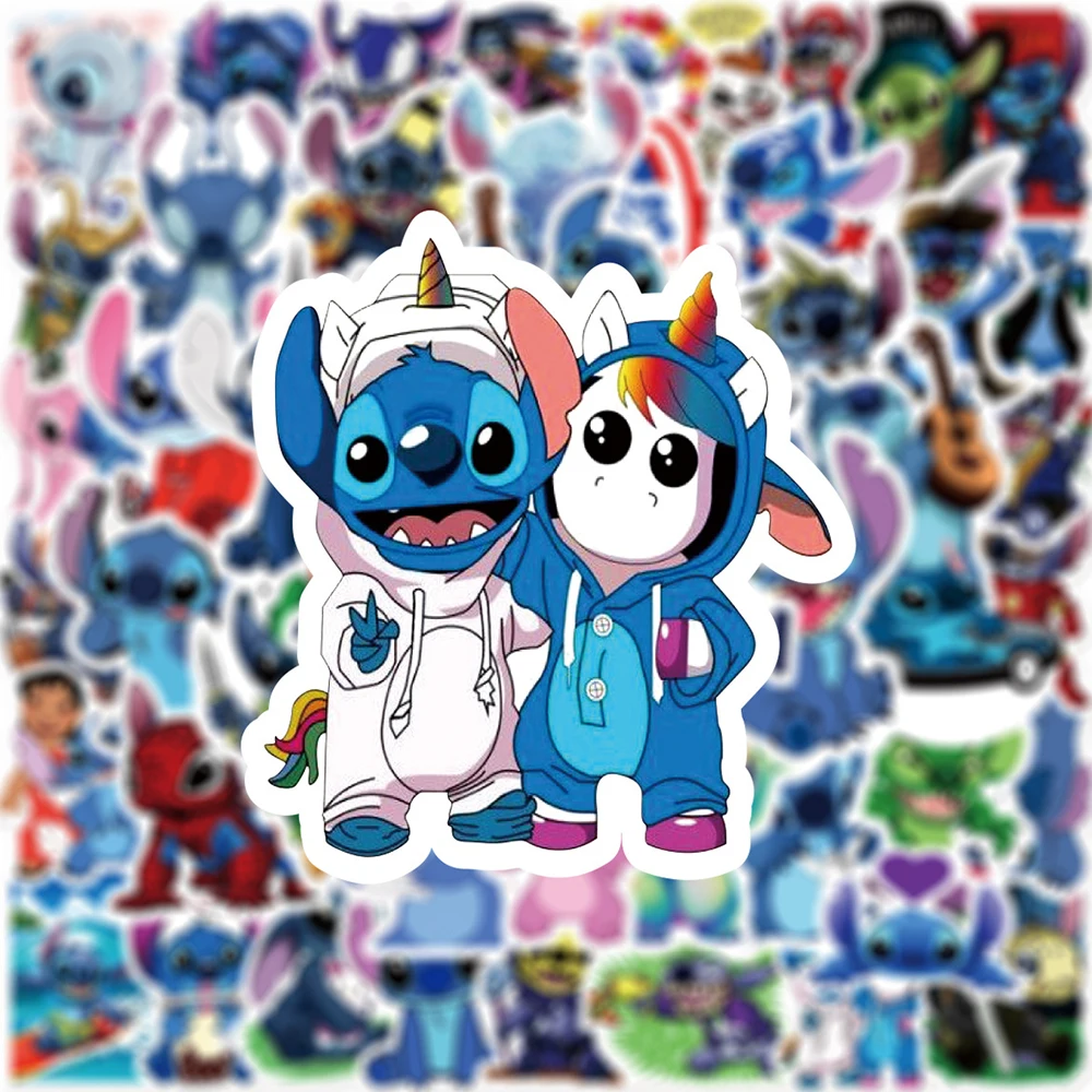 10/30/50pcs Cute Disney Cartoon Lilo & Stitch Stickers Anime Graffiti Decal Toys for Kids Gift DIY Stationery Helmet Car Sticker