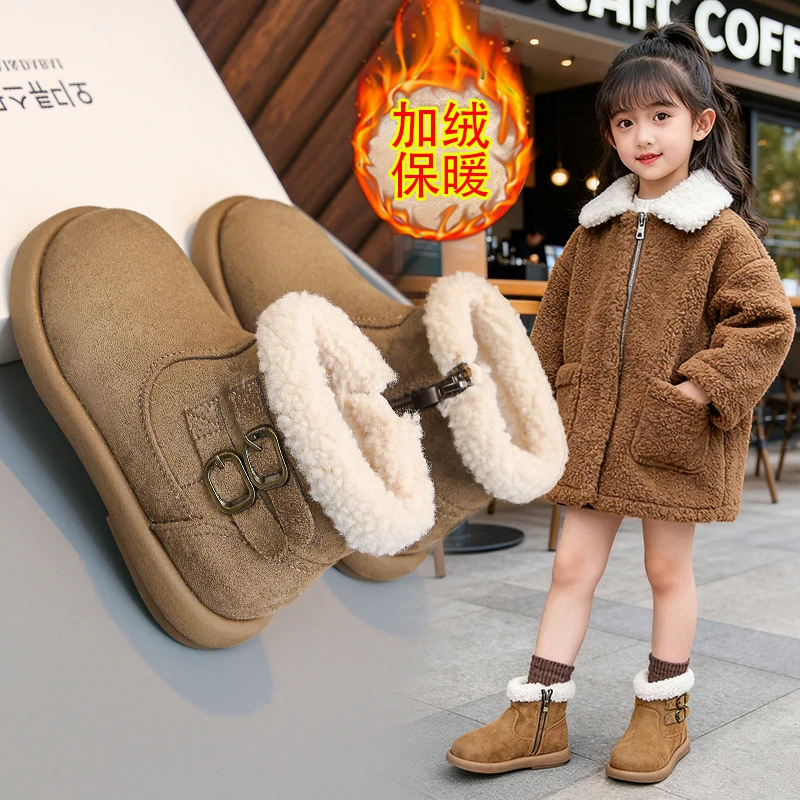 

New Children's winter short boots Outdoor warm children's boots Thickened cotton boots for girls snow boots for winter