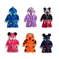 Children Pijama minnie Infantil Kids Warm Pajama mermaid Pyjamas Boys Baby Girl Animal tigger flannel Sleepwear Robe