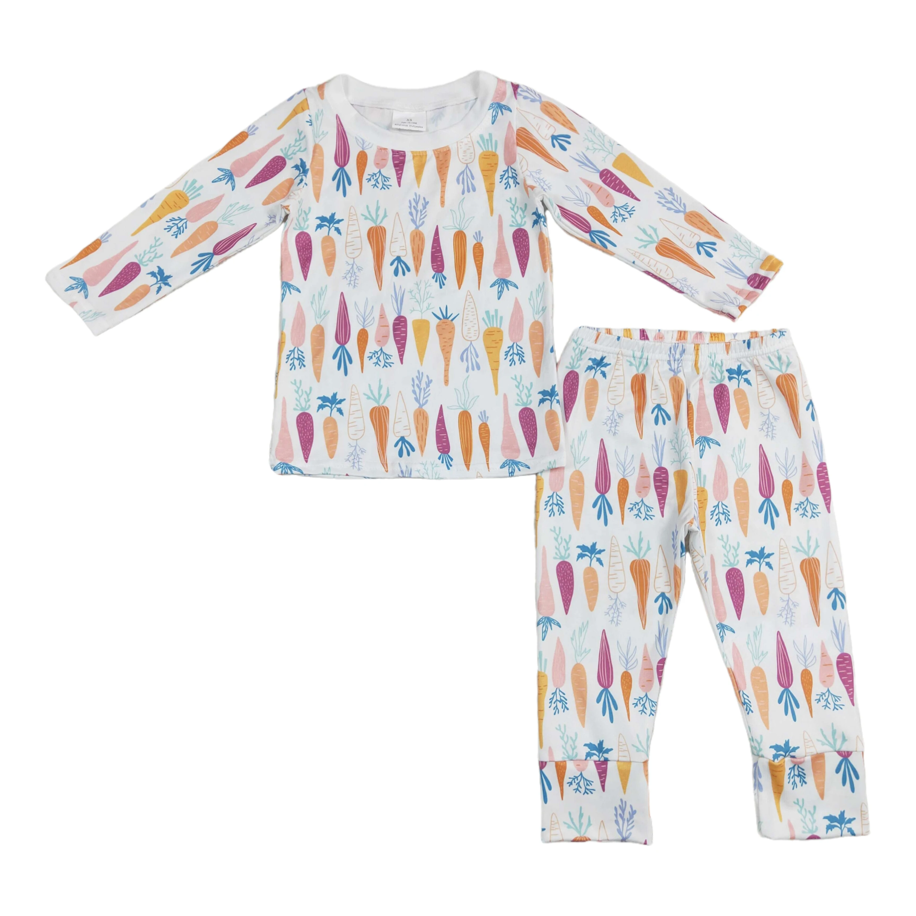 Wholesale Baby Boy Easter Pajamas Toddler Outfit Infant Long Sleeves Carrots Shirts Pants Nightwear Children Kids Sleepwear Set