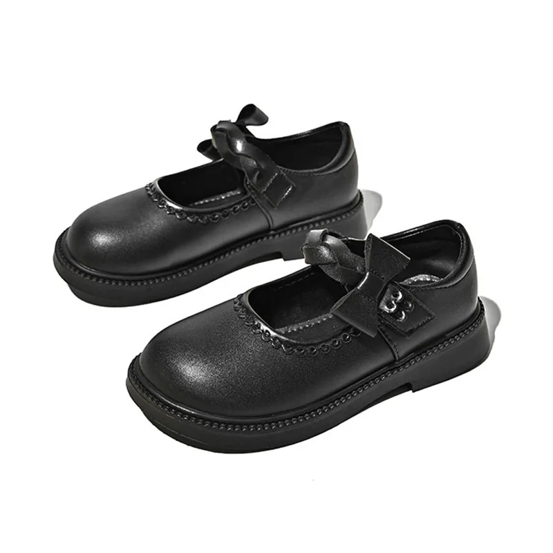 

Kid's School Leather Shoes Children's New Soft Soled Bow Girls Shoes Casual Princess Preppy Leather Shoes Princess Single Shoe