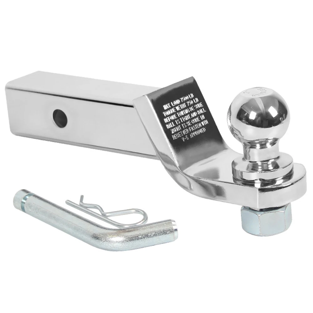 

Chromed 2 Inch Towbar Tongue Ball Mount With Towball And Hitch Pin RV Parts Car Camper Accessories Caravan Components