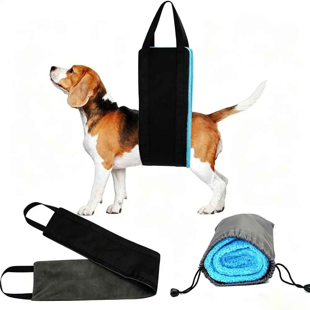 Dog Hind Leg Support Sling, Soft Belly Lifting Aid for Senior Disabled Dogs Arthritis Post Surgery Strap with Storage Bag