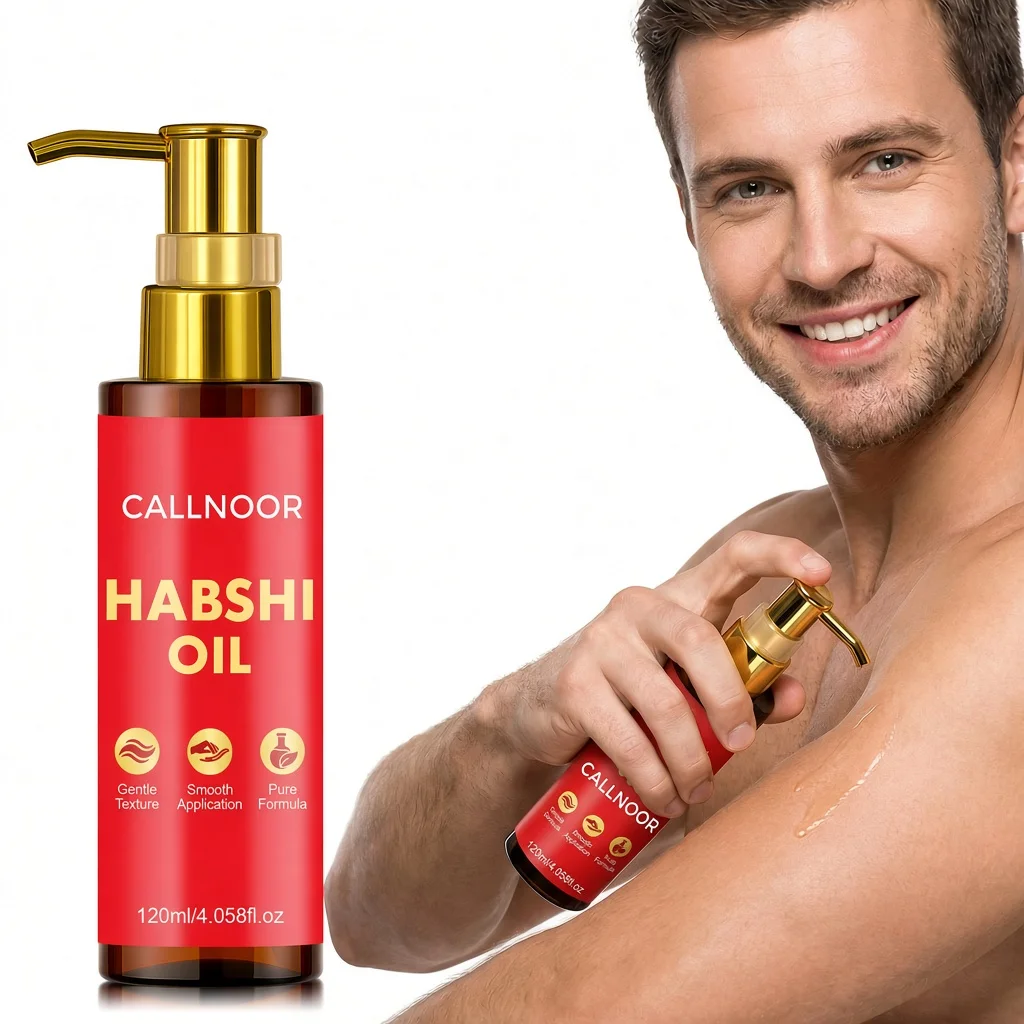 Habshi Oil, Pure Formula with Clove, Cinnamon, Egg Oil, Sesame Oil, Gentle Texture, Smooth Application.
