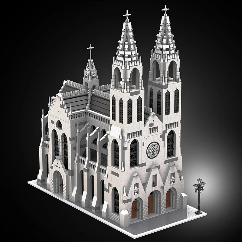 Vintage Gothic Cathedral Model with ridge turret and portals 4165 Pcs Medieval Church Model Toys for Adults Gifts