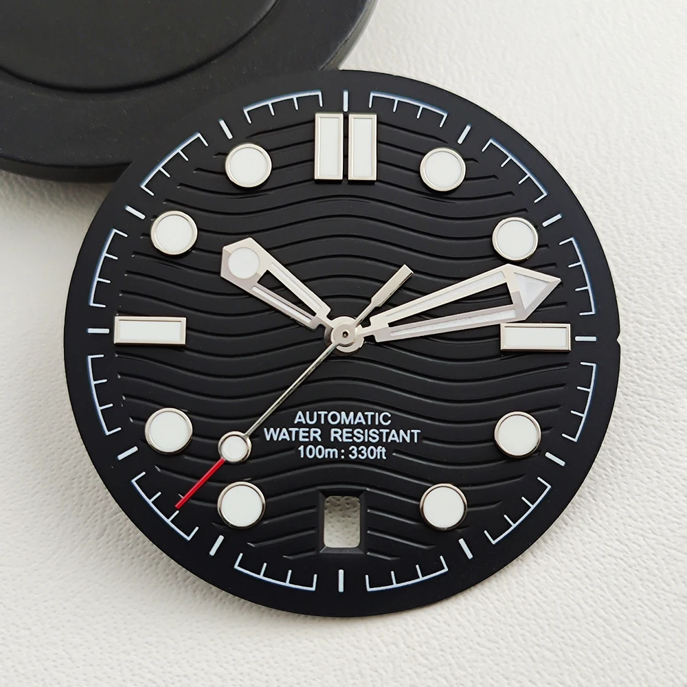 NH35 Dial 31.6mm Watch Dial 6 O’Clock Date Window Customable Logo Green Luminous Dial Fit NH35/NH36 Movement Accessories