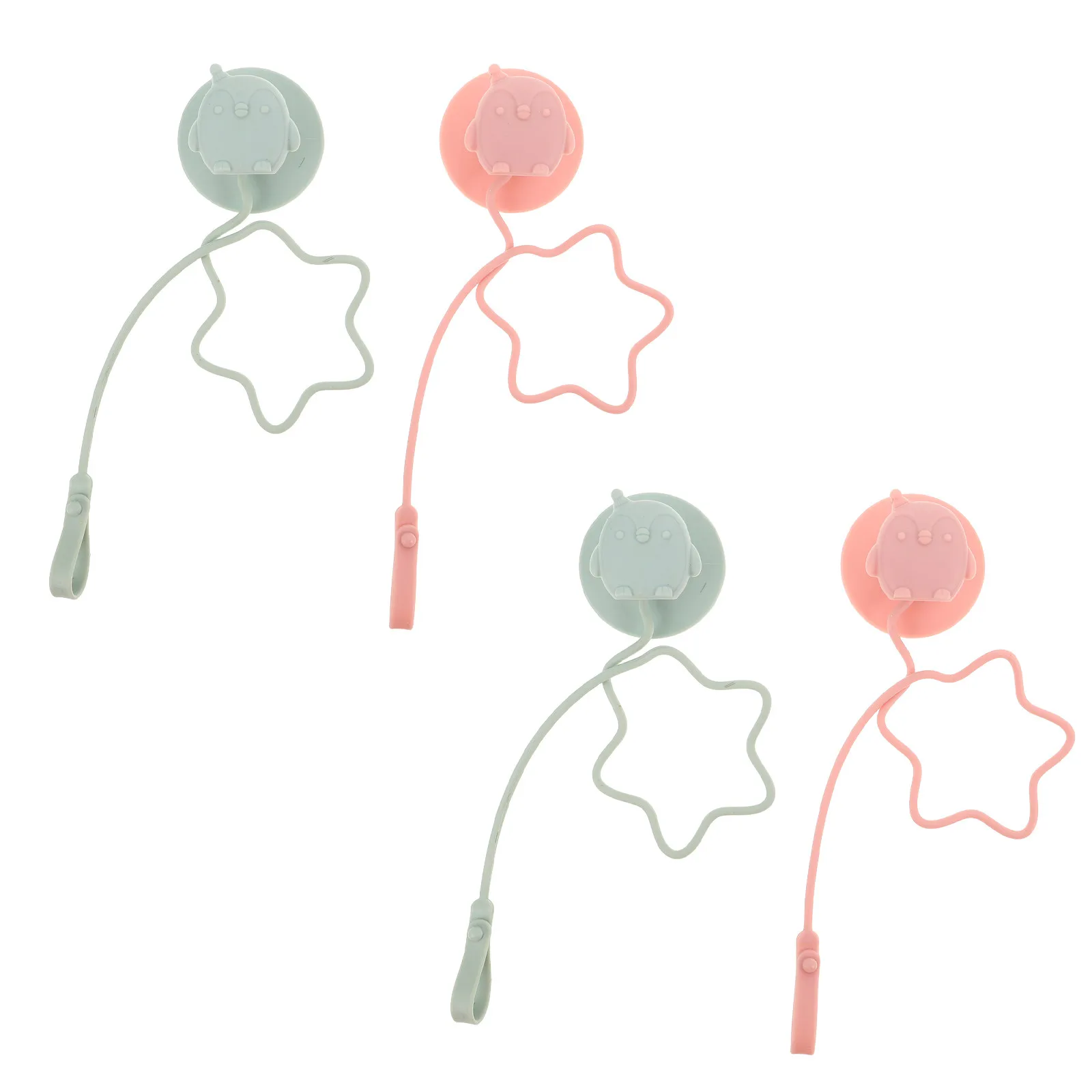 

4Pcs Baby Utensil Strap Silicone Soft Toddler Spoon Fork Leash No Drop High Chair Feeding Aid LED Weaning Supplies