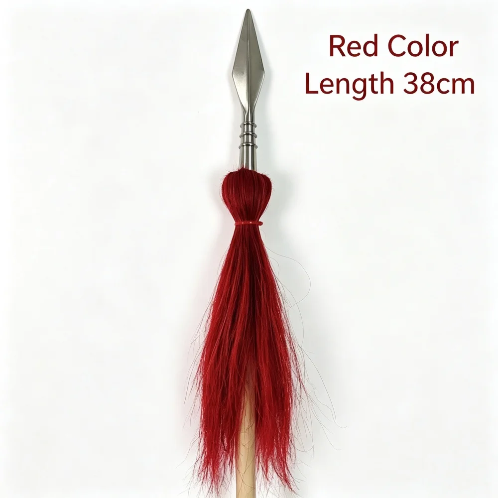 Martial Arts Spear Tassel Artificial Horsehair Qiangying, Wushu Red Spear Accessory, Multiple Lengths & Optional Colors