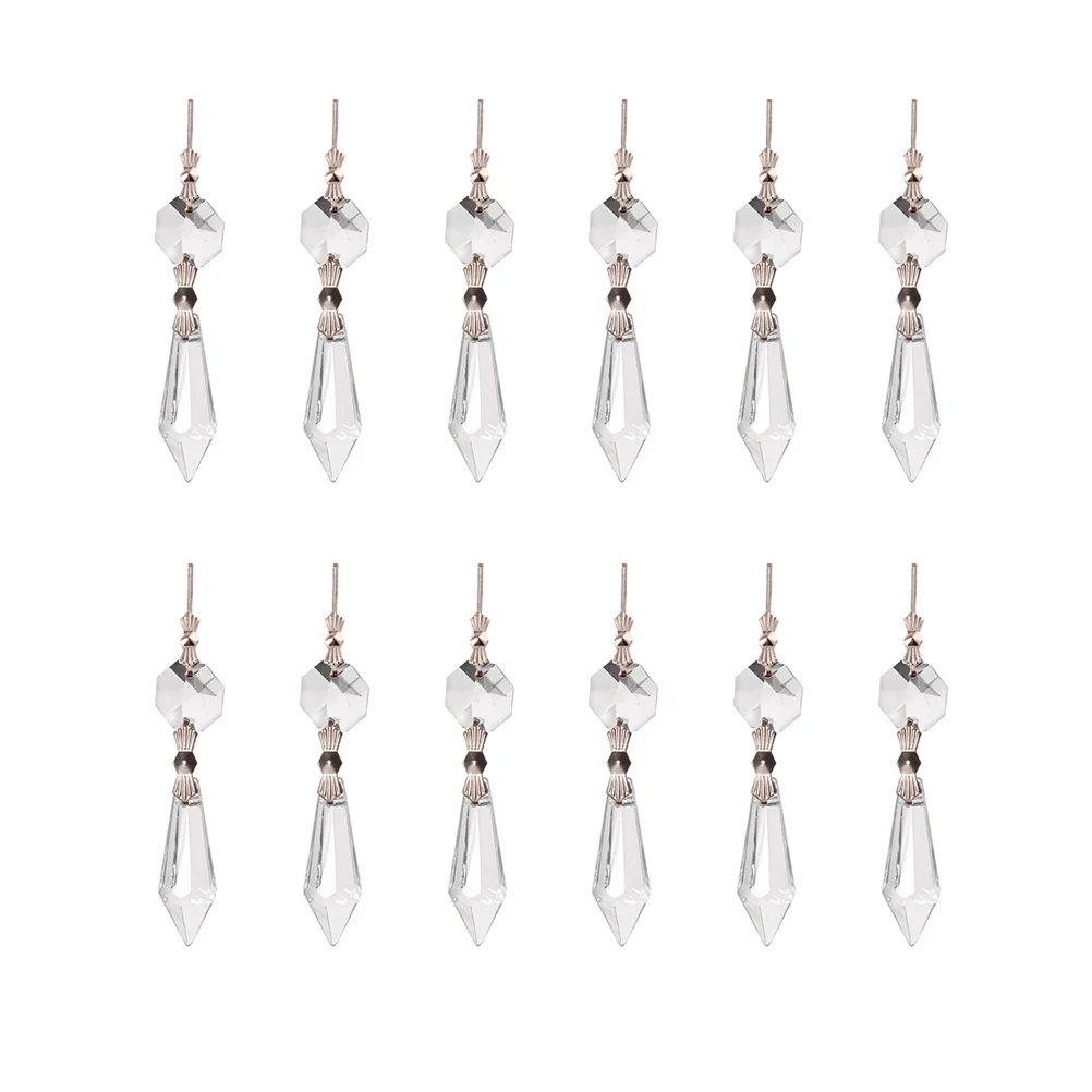 20PCS DIY Beautiful Crystal Chandelier Glass Crystal Pendants Beads Prisms Pendants (Transparent) Chandelier Pendants