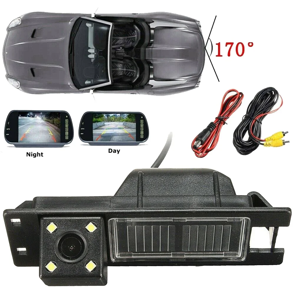 HD Car Rear View Backup Camera, câmera reversa para Opel Astra H J Corsa Meriva Zafira Insignia FIAT Buick Regal, 4LED