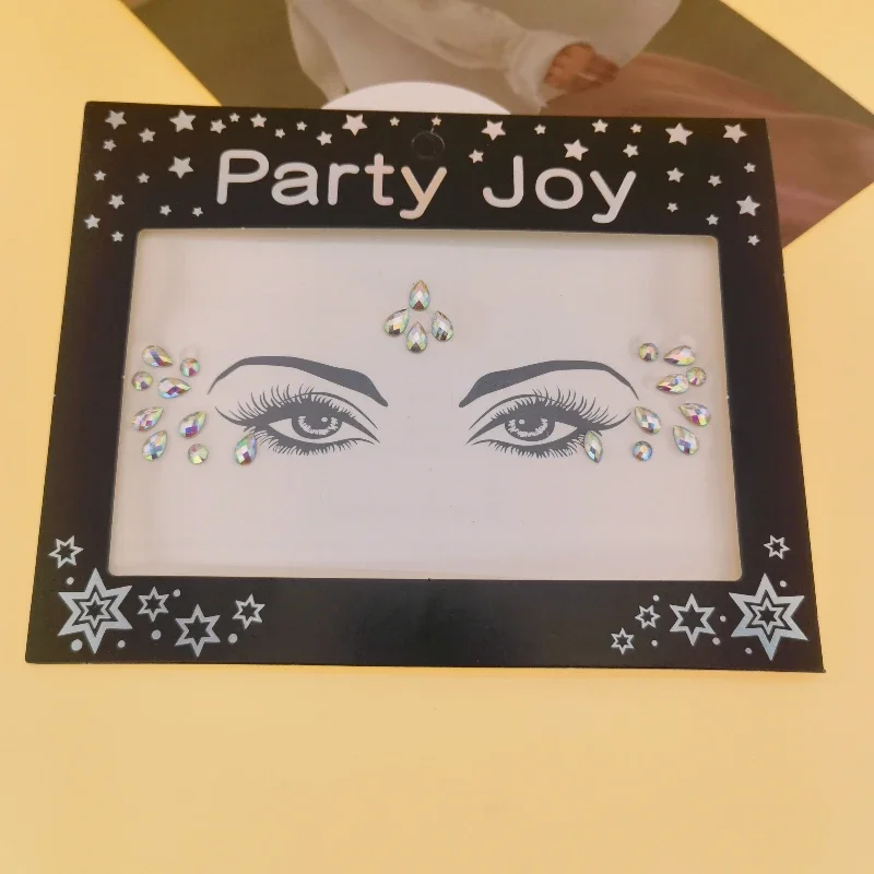 Eyes 3D Face Jewels Crystal Glitter Jewels Fake Body Temporary Tattoo Sticker Body Perform Party Vocal Concert Makeup Stickers