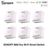 1-10PCS SONOFF MINI-D MINI Dry Wi-Fi Matter Smart Switch Dry Contact Relay DC Low Power Motor For Garage Door Boiler Via Alexa