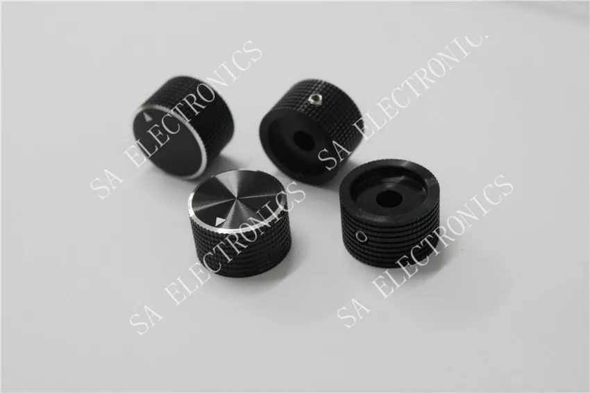 [BELLA] Tutti i fori di diametro del tappo della manopola del potenziometro in alluminio nero erano 6MM 6.4MM 25MMX15MM--50 PZ/LOTTO