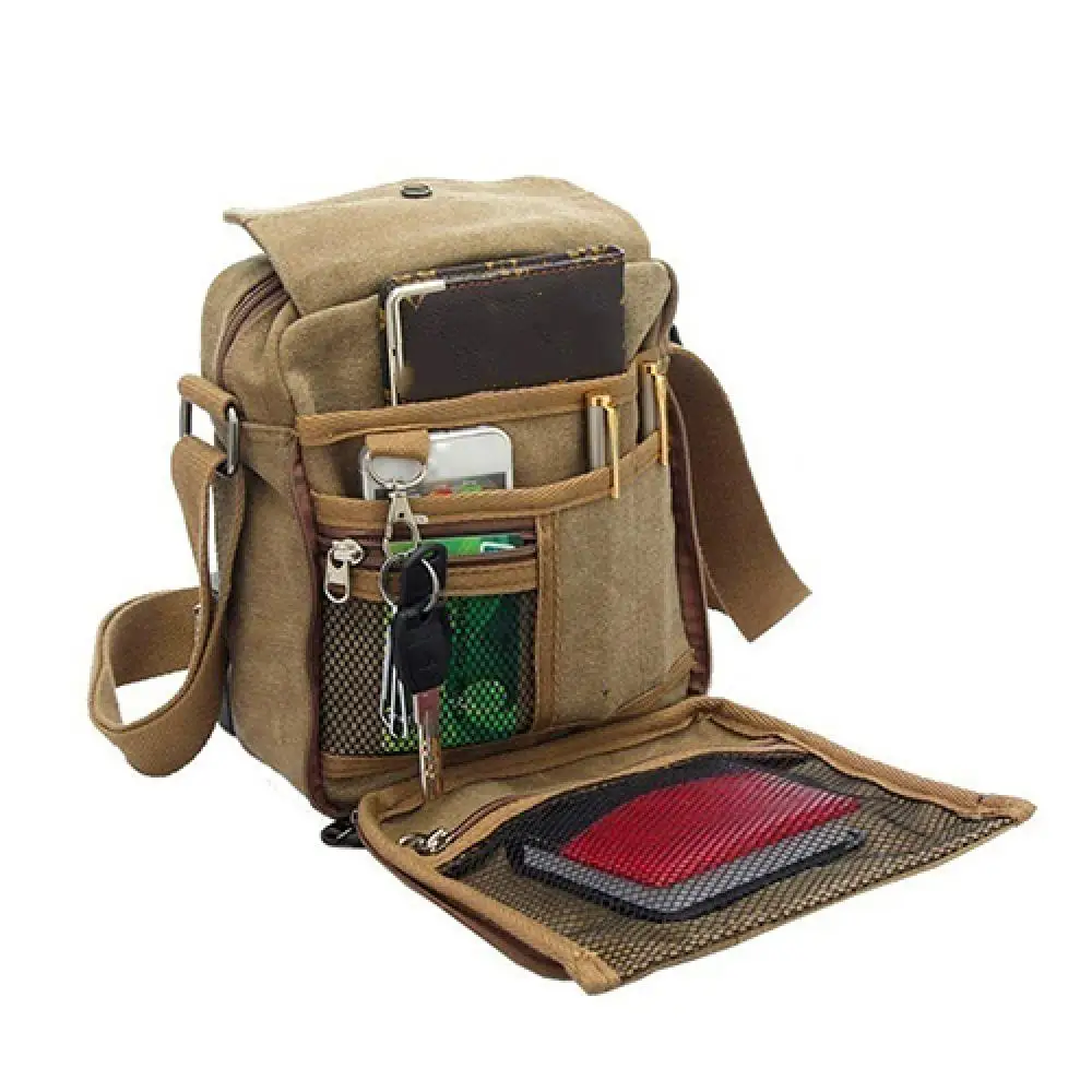 Crossbody Bags Man Simple Causal Canvas Rucksack Multifunctional Outdoors Shoulder Sling Bag