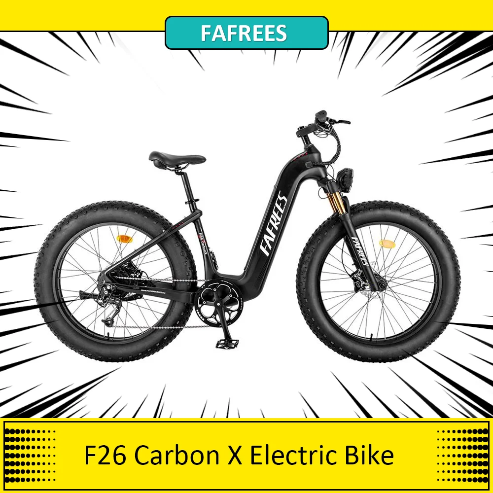 FAFREES F26 Carbon-fiber X Electric Bicycle 26*4.8 inch Air Tire 1000W Rear Drive 25km/h Max Speed 48V 22.5Ah Battery 120-140km