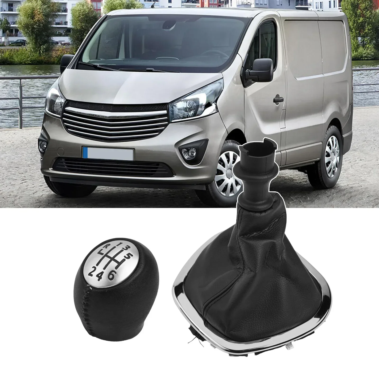 

Talento Gear Knob Vivaro B Car Interior Upgrade Black Wear-resistant Cover Easy Installation Non-deformation Design