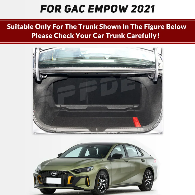 Auto Full Coverage Trunk Mat For GAC Trumpchi Empow 2021 Car Boot Cover Pad Cargo Liner Interior Protector Accessories