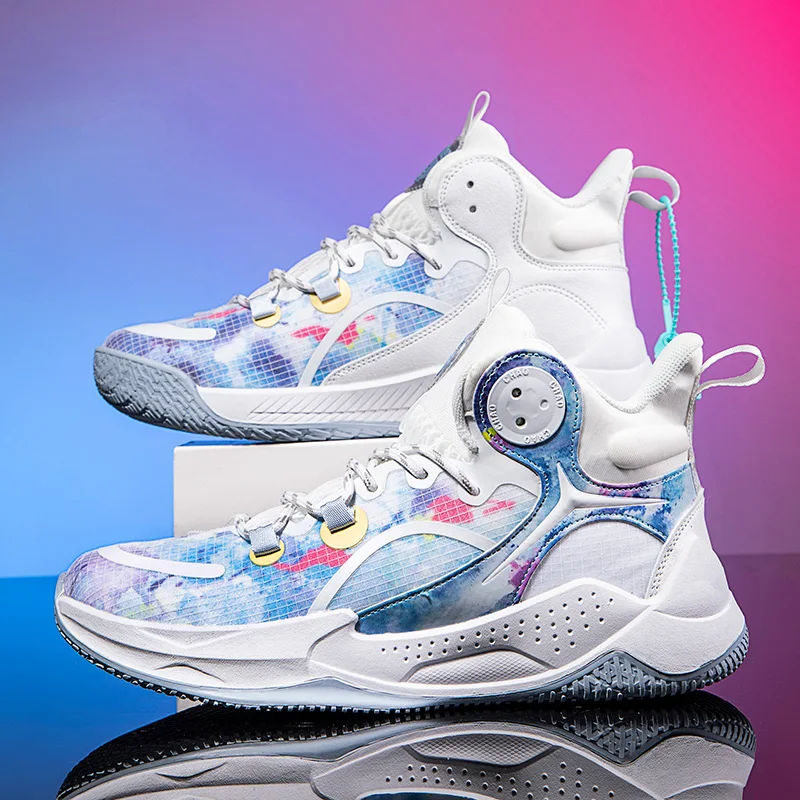 

Shock-Absorbing Rebound Practical Basketball Shoes Mid-Top Air-Cushion Professional Sports Shoes Student Training Wear-Resistant