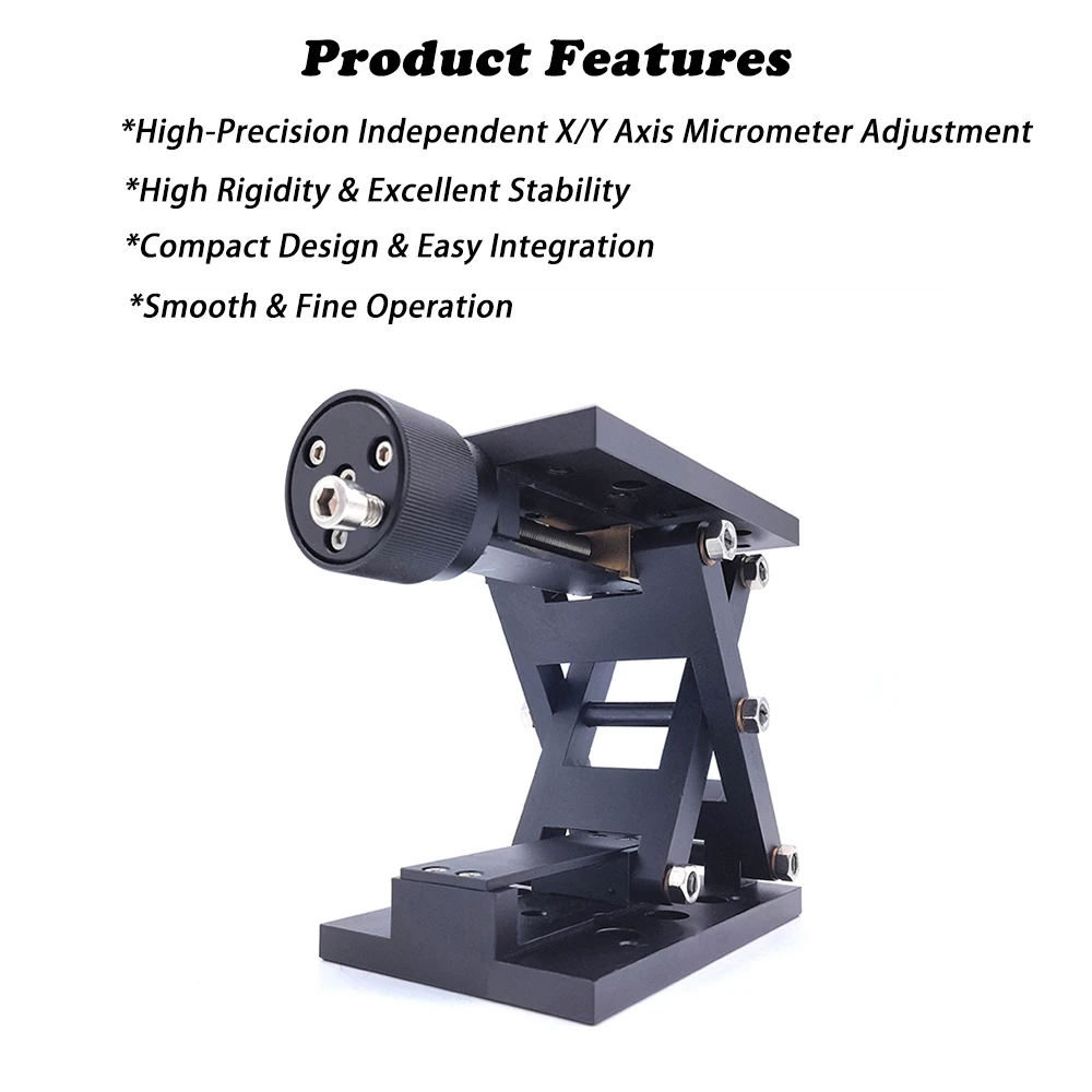 XmsjOptical Lifting Linear Rail Manual Z-axis Translation Stage Micrometer Adjuster 60mm Travel 20kg Load Capacity 0.1mm Accurac