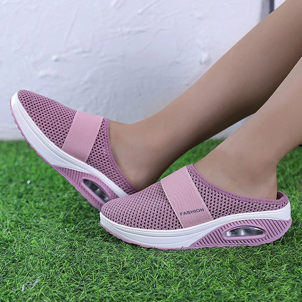 Women Slingback Sandals 2024 Summer Mesh Ladies Breathable Casual Shoes 35-43 Large-Sized Female Home Outdoor Slip On Slipeprs