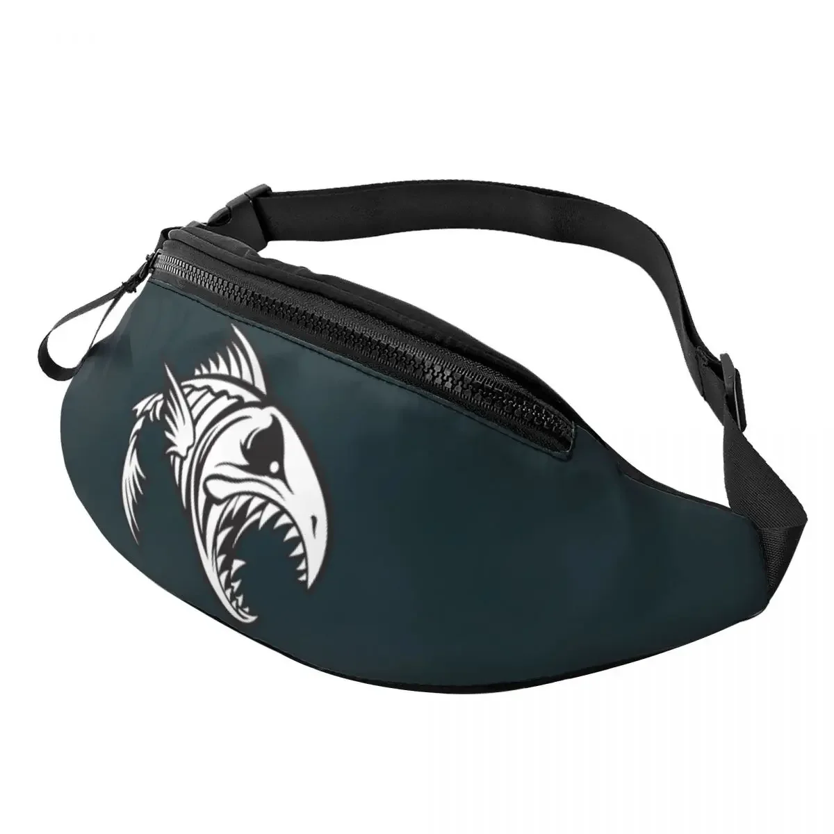 

Крутая забавная сумка для рыбалки, скелета, рыбьей кости, для езды на велосипеде, кемпинга, женская и мужская сумка через плечо, поясная сумка для телефона, денег