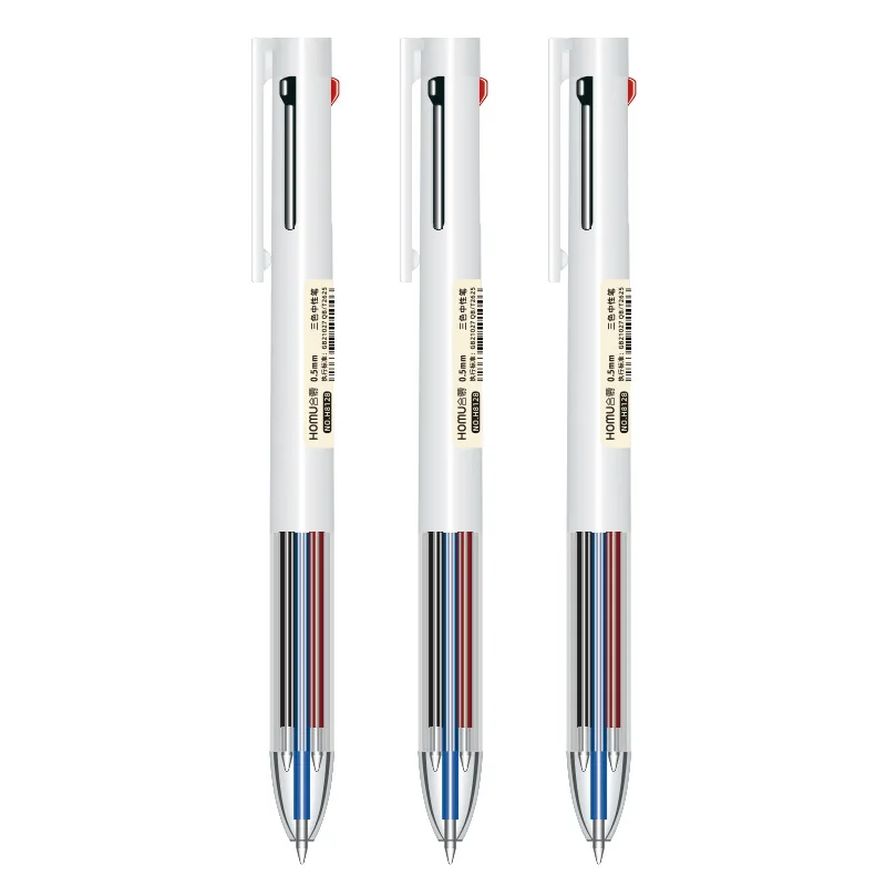 30pcs 3 Colors Gel Pens 3 in 1 Multcolors Pen Refills Study Marker Pens Set School Stationery Office Accessories Wholesale Thing