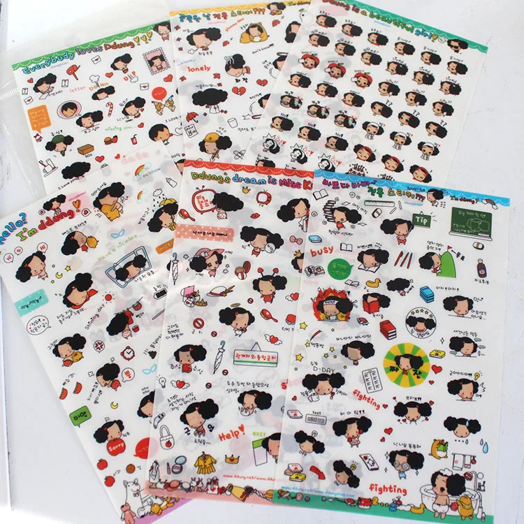 كوكي فتاة القط نبات الحيوانات الأليفة مقاوم للماء حساب اليد جراب هاتف مسطح ملصق يدوي الصنع اللوحة سكرابوكينغ المواد